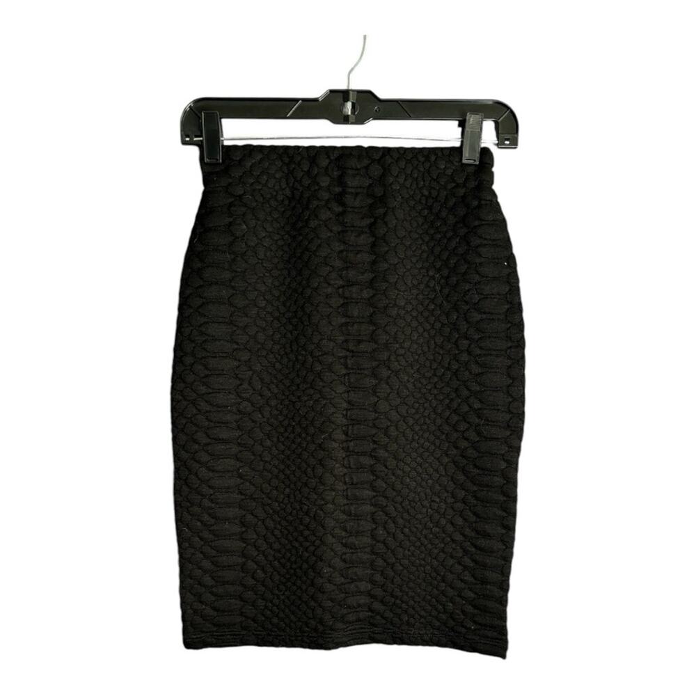 My Tribe Black Quilted Pull On Pencil Skirt Small